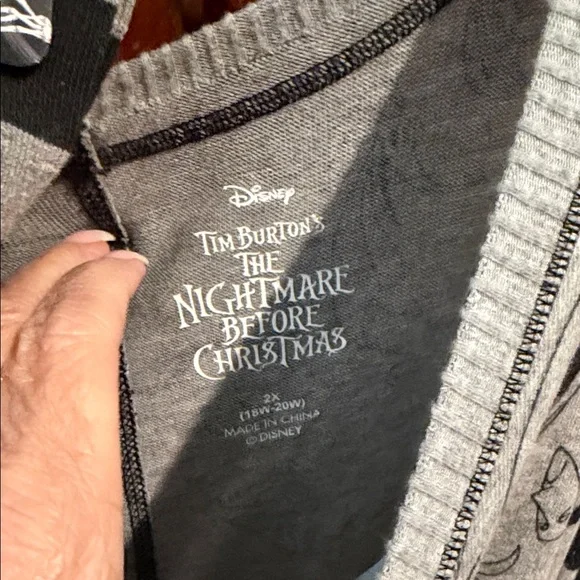 Disney Gray Nightmare Before Christmas Long Sleeve Shirt - Picture 3 of 4